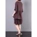 chocolate cotton linen v neck ruffles tops and women casual shorts two pieces