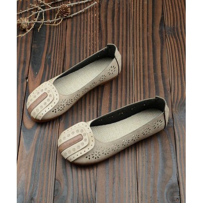 Beige For Women Hollow Out Flat Feet Shoes